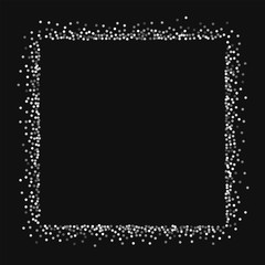 Round gold glitter. Square abstract shape with round gold glitter on black background. Interesting Vector illustration.