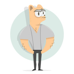Cartoon character serious cat.
