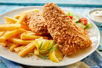 Crispy fish fillet fried in a beer pastry