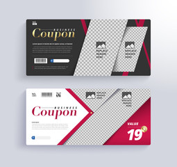 GIFT COUPON Template. Blank space for images.