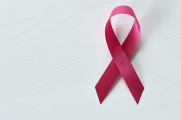 Ribbon for breast cancer awareness wooden