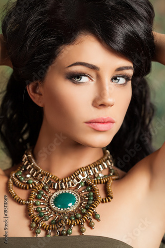 Beautiful Female Face Closeup Portrait Fashion Young Woman