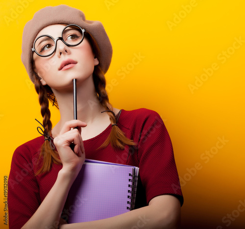 Nerd girl with glasses, naked playboy pussy