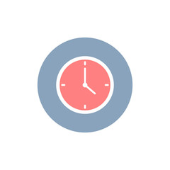 Clock icon in trendy flat style isolated on background