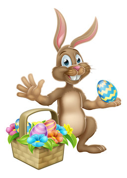 Easter Bunny Rabbit Egg Hunt Cartoon