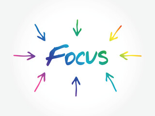 Focus arrows directions, business concept background