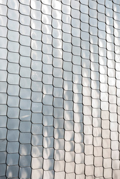 Fish scale texture silver metal shape wall cover chrome reflection background