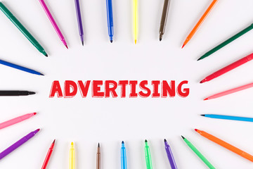 Multi Colored Pen written ADVERTISING