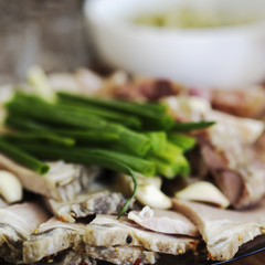 Sliced boiled pork