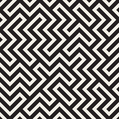 Irregular maze line lattice. Abstract geometric background design. Vector seamless pattern.