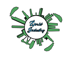 world industry cartoon illustration , cartoon design style , designed for illustration