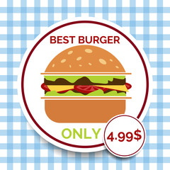 Fast food burger concept retro design eps 10