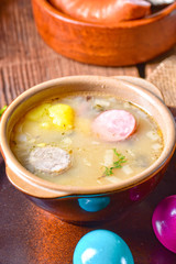 easter decoration with polish easter soup