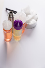 E-liquids, vaper device, cotton and tweezeers for vaping