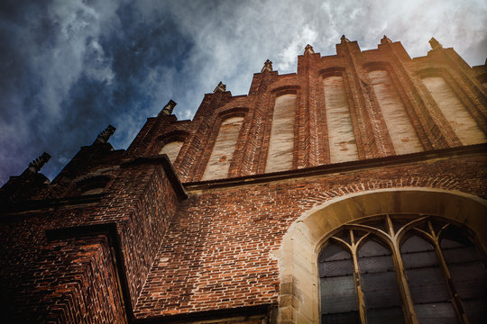 Old Catolic Cathedral Church in little town Biecz, Poland