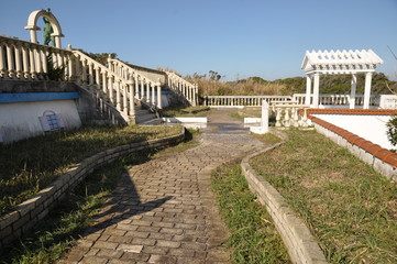 Obraz premium 建物 白亜の 庭 眺め 展望 南仏