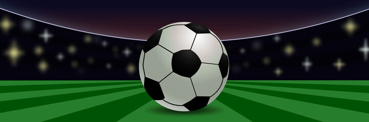 Naklejka premium Fußballstadion mit Fußball Banner