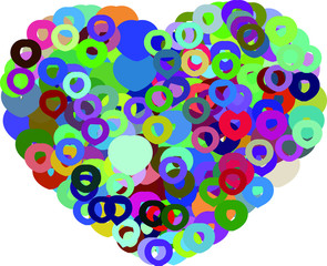 Colorful circle Crowded heart.eps