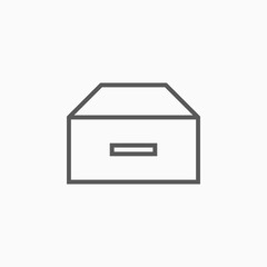 drawer icon, tray vector