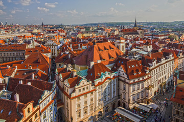 Prague city houses view, Czech Republic