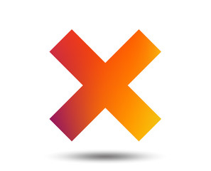 Obraz premium Delete sign icon. Remove button. Blurred gradient design element. Vivid graphic flat icon. Vector