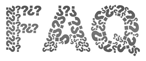 FAQ Filled With Question Marks Grey 