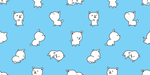 dog vector french bulldog seamless pattern dog breed isolated wallpaper background doodle cartoon blue