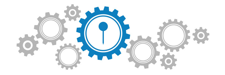 Zahnräder Banner - Stecknadel