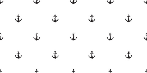 Anchor helm Seamless Pattern vector isolated maritime Nautical boat ocean sea wallpaper background white