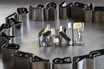 Create of wording by stainless steel letters