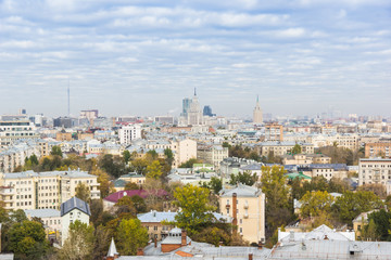Fototapeta na wymiar Beautiful Moscow cityscape - top view