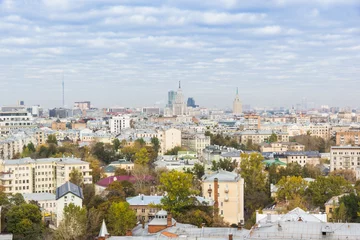 Deurstickers Beautiful Moscow cityscape - top view © Stanislav Ostranitsa