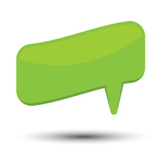 Green cartoon comic balloon speech bubble without phrases and with shadow. Vector illustration.

