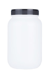 Whey white container empty design label isolated with clippingpath.