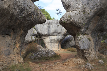Stones in Ciudad Encantada forest in Spain, Europe
