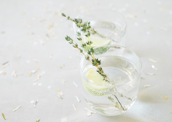 Two cups with a fancy cocktail