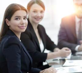closeup.employees in the office