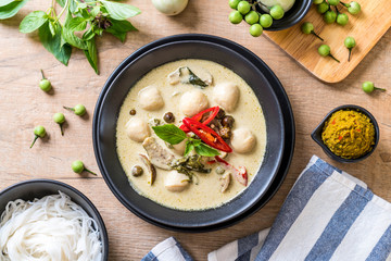 green curry with fish ball