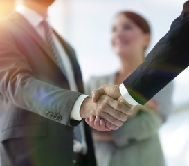 closeup of handshake of business partners