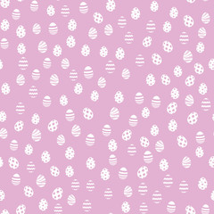 Seamless Easter pattern with white eggs on pink  
