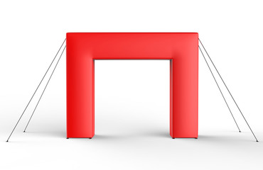 Blank Inflatable square Arch Tube or Event Entrance Gate. 3d render illustration.