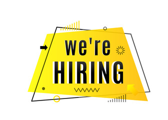 We are hiring concept. Job vacancy advertisement geometric banner