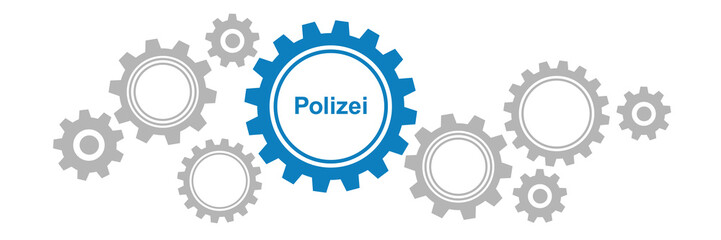 Zahnräder Banner - Polizei