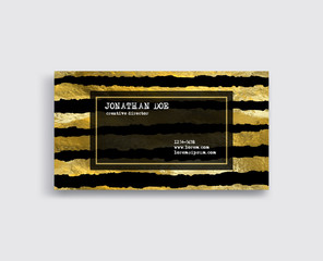 Black and Gold Business Card Template.