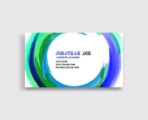 Naklejka premium Watercolor Business Card Template