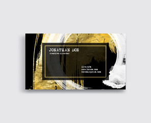 Black, White and Gold Business Card Template.