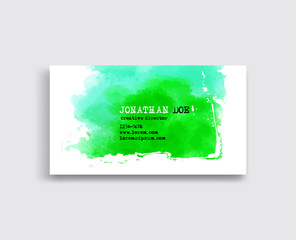 Vector Banners with Green Watercolor Splash.