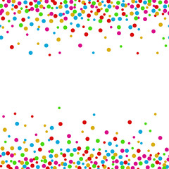 Colorful confetti dots on a white background © ekyaky