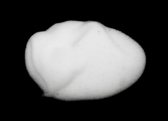 Soap foam Shaving cream bubble isolated on black background top view object health concept