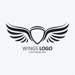 Winged shield black template